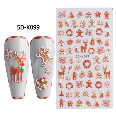 5D kameeleonpitsist küünekleebis valge lainemustriga kunst Reljeefne graveeritud kleebis Isekleepuv liugur maniküüri kaunistus LA5D-K135