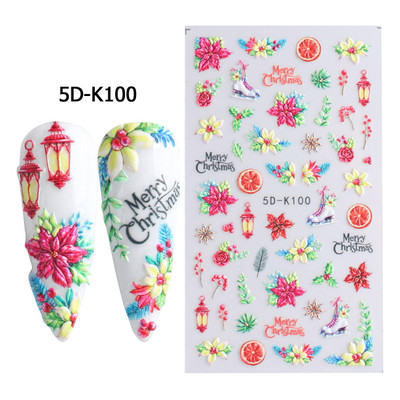 5D kameeleonpitsist küünekleebis valge lainemustriga kunst Reljeefne graveeritud kleebis Isekleepuv liugur maniküüri kaunistus LA5D-K135