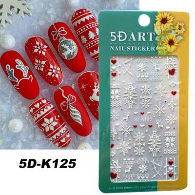 5D kameeleonpitsist küünekleebis valge lainemustriga kunst Reljeefne graveeritud kleebis Isekleepuv liugur maniküüri kaunistus LA5D-K135