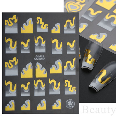 5D kameeleonpitsist küünekleebis valge lainemustriga kunst Reljeefne graveeritud kleebis Isekleepuv liugur maniküüri kaunistus LA5D-K135