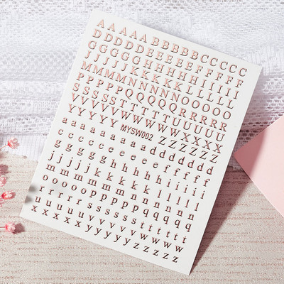 1 tk/12 tk Tähestikuline küünte kleebis 26 Inglise tähestiku 3D küünekleebis Laser-süda väikese kirjaga küünte tätoveeringud DIY kleebis