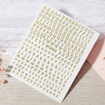 1 tk/12 tk Tähestikuline küünte kleebis 26 Inglise tähestiku 3D küünekleebis Laser-süda väikese kirjaga küünte tätoveeringud DIY kleebis