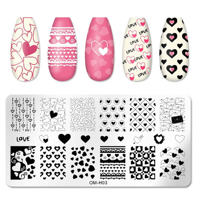 Nail Art bélyegsablon Nail Art bélyegző tányérok Valentin-napi virág pillangókhoz csepp szállítás