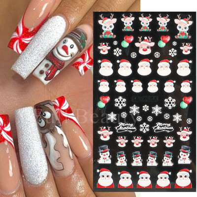 5D αυτοκόλλητα νυχιών Λευκά γαλλικά tips Δαντέλα Σχέδιο νυχιών γάμου Λουλούδι ακρυλικά ανάγλυφα συρόμενα DIY Μανικιούρ Μονόγραμμα Decal FBSTZ-5D