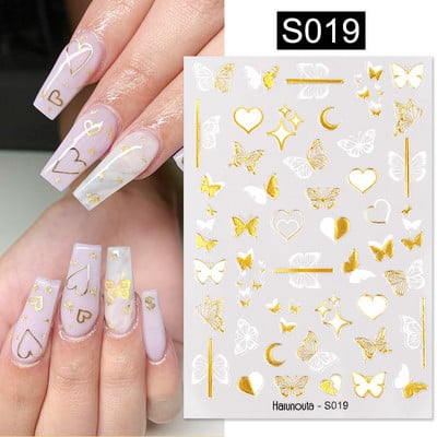 Harunouta márvány virágzó 3D köröm matrica matricák virágok levelek transzfer víz csúszkák Absztrakt geometriai vonalak köröm vízjel