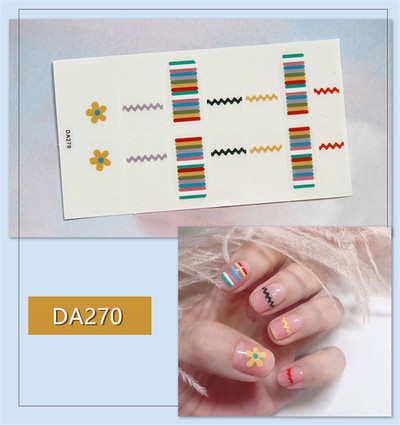 Lamemoria 14 Tips Mitmevärvilised kleebised Küünekate Küünelakkide kleebis DIY küünekunsti kaunistus Veekindel küünekleebised maniküür