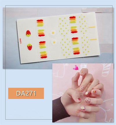 Lamemoria 14 Tips Mitmevärvilised kleebised Küünekate Küünelakkide kleebis DIY küünekunsti kaunistus Veekindel küünekleebised maniküür