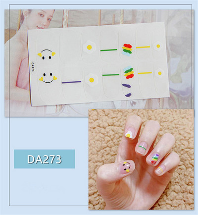 Lamemoria 14 Tips Mitmevärvilised kleebised Küünekate Küünelakkide kleebis DIY küünekunsti kaunistus Veekindel küünekleebised maniküür