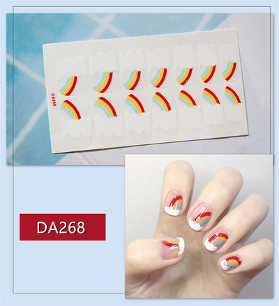 Lamemoria 14 Tips Mitmevärvilised kleebised Küünekate Küünelakkide kleebis DIY küünekunsti kaunistus Veekindel küünekleebised maniküür