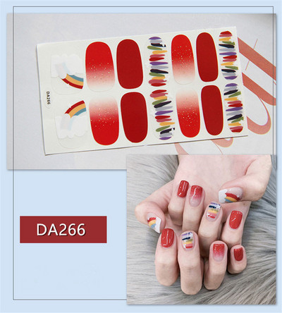 Lamemoria 14 Tips Mitmevärvilised kleebised Küünekate Küünelakkide kleebis DIY küünekunsti kaunistus Veekindel küünekleebised maniküür