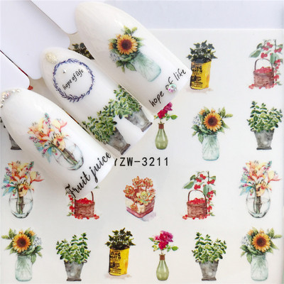 Αυτοκόλλητα μόδας για νύχια DIY Cute Dreamcatcher Feather Νερό Sliders Διακόσμηση μανικιούρ Ακουαρέλα Αυτοκόλλητα νυχιών Decal Αξεσουάρ