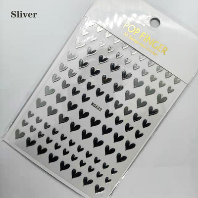 Fényes Gold Star Moon Sun körömmatricák manikűr kiegészítőkhöz Szívtoll Állatok Nyomtatás Öntapadó körömpakolás