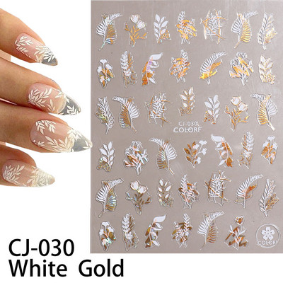 Fényes Gold Star Moon Sun körömmatricák manikűr kiegészítőkhöz Szívtoll Állatok Nyomtatás Öntapadó körömpakolás