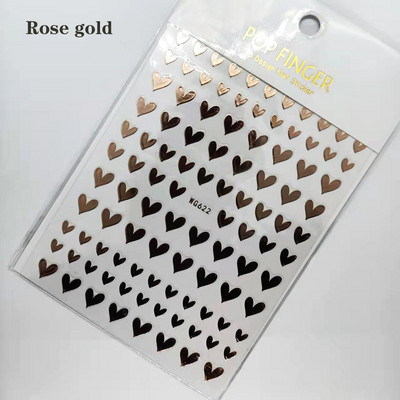 Fényes Gold Star Moon Sun körömmatricák manikűr kiegészítőkhöz Szívtoll Állatok Nyomtatás Öntapadó körömpakolás