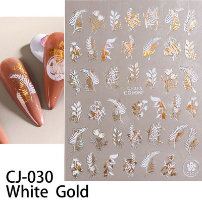 Fényes Gold Star Moon Sun körömmatricák manikűr kiegészítőkhöz Szívtoll Állatok Nyomtatás Öntapadó körömpakolás