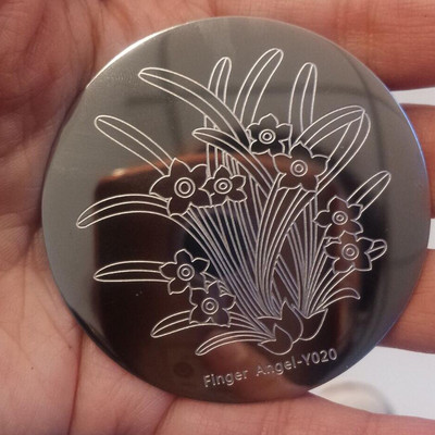 (Angel10) Terasest stantsimisplaadi Küünte stantsimine - 10 erineva kujundusega küünte stantsimisplaati - Lill -Küünekunsti stantsimismallid