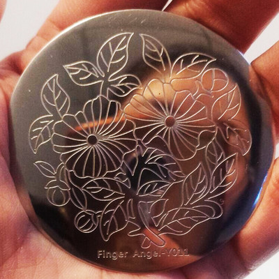 (Angel10) Terasest stantsimisplaadi Küünte stantsimine - 10 erineva kujundusega küünte stantsimisplaati - Lill -Küünekunsti stantsimismallid