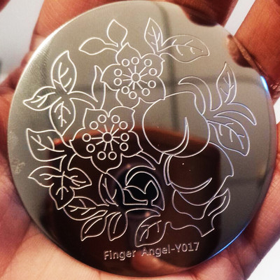 (Angel10) Terasest stantsimisplaadi Küünte stantsimine - 10 erineva kujundusega küünte stantsimisplaati - Lill -Küünekunsti stantsimismallid