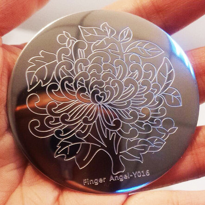 (Angel10) Terasest stantsimisplaadi Küünte stantsimine - 10 erineva kujundusega küünte stantsimisplaati - Lill -Küünekunsti stantsimismallid