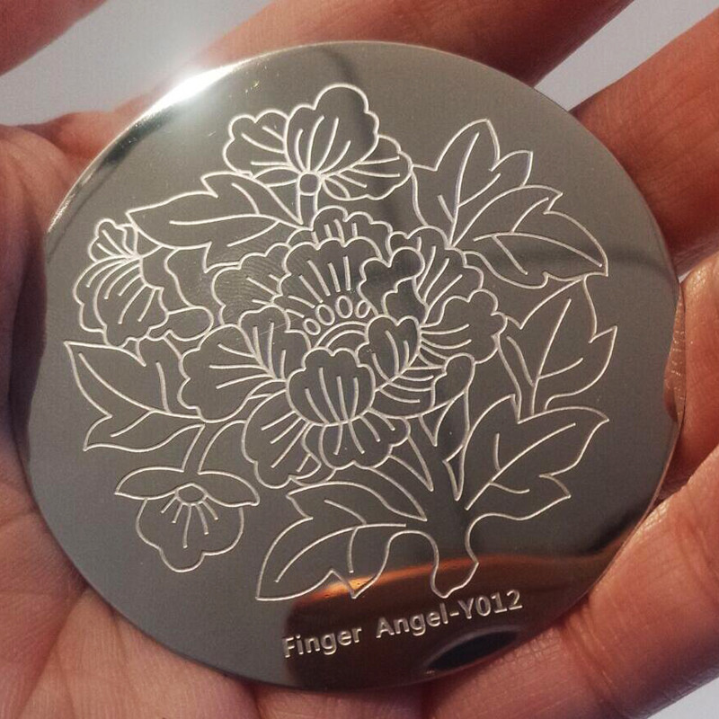 (Angel10) Terasest stantsimisplaadi Küünte stantsimine - 10 erineva kujundusega küünte stantsimisplaati - Lill -Küünekunsti stantsimismallid