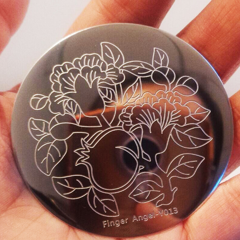 (Angel10) Terasest stantsimisplaadi Küünte stantsimine - 10 erineva kujundusega küünte stantsimisplaati - Lill -Küünekunsti stantsimismallid