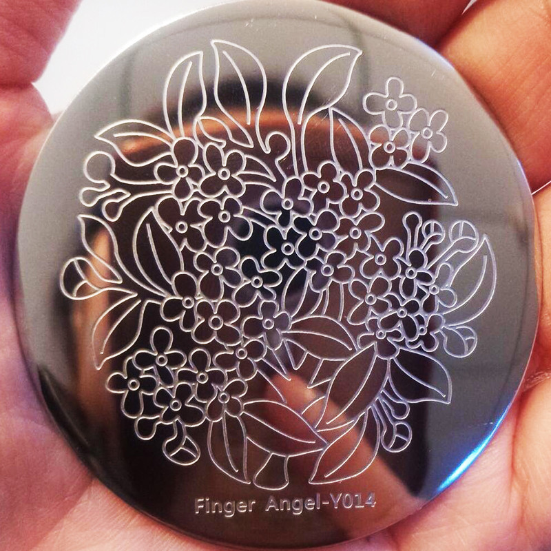 (Angel10) Terasest stantsimisplaadi Küünte stantsimine - 10 erineva kujundusega küünte stantsimisplaati - Lill -Küünekunsti stantsimismallid