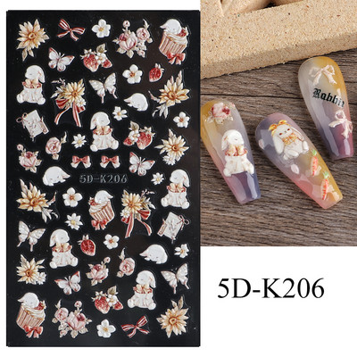 5D armas karusüda Multifilm Küünekleebised Punane Südamearmastaja Disain Valentine Maniküür Amuletid Liugurid Kleebised Küünekaunistus