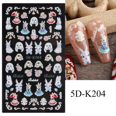 5D armas karusüda Multifilm Küünekleebised Punane Südamearmastaja Disain Valentine Maniküür Amuletid Liugurid Kleebised Küünekaunistus