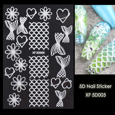 5D armas karusüda Multifilm Küünekleebised Punane Südamearmastaja Disain Valentine Maniküür Amuletid Liugurid Kleebised Küünekaunistus