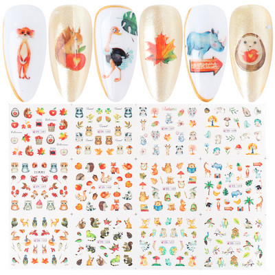 12 τμχ Πασχαλινές τσάντες αυγών για νύχια Bunny Rabbit Design Αυτοκόλλητο με νύχια DIY Συμβουλή για μανικιούρ LABN1249-1260