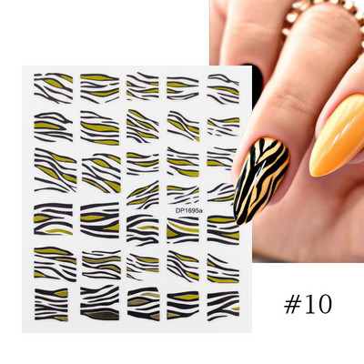 Harunouta Розови цветя 3DN Стикери за нокти Бяло цвете Зелен лист Геометрична линия Златни бронзиращи плъзгачи Пролетна флорална декорация за нокти