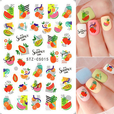 1 τμχ 3D αυτοκόλλητα σέξι κορίτσι για νύχια Μαύρο λουλούδι φύλλα γραμμικά αυτοκόλλητα αυτοκόλλητα Slider Manicure Nail Art Decorations JIF634-643