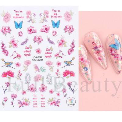 1 τμχ 3D αυτοκόλλητα σέξι κορίτσι για νύχια Μαύρο λουλούδι φύλλα γραμμικά αυτοκόλλητα αυτοκόλλητα Slider Manicure Nail Art Decorations JIF634-643