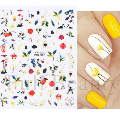 1 τμχ 3D αυτοκόλλητα σέξι κορίτσι για νύχια Μαύρο λουλούδι φύλλα γραμμικά αυτοκόλλητα αυτοκόλλητα Slider Manicure Nail Art Decorations JIF634-643