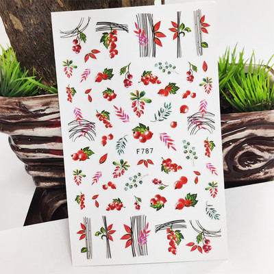 3D küünekleebised Line murupärja lehtede kleebised küüntele Sügisdisaini kleebis maniküüri liuguri kleebis küünekunsti kaunistuseks