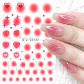 1kom Gradient Blush naljepnice za nokte Cute Sweet Love 3D klizači za manikuru Nude crvene prozirne dekoracije za nokte LASTZ-CS122
