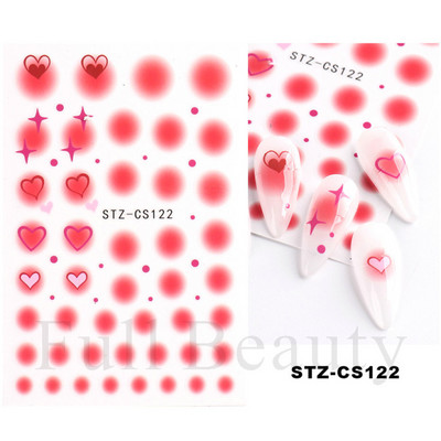 1kom Gradient Blush naljepnice za nokte Cute Sweet Love 3D klizači za manikuru Nude crvene prozirne dekoracije za nokte LASTZ-CS122