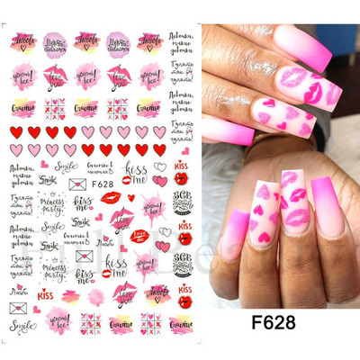 1kom Gradient Blush naljepnice za nokte Cute Sweet Love 3D klizači za manikuru Nude crvene prozirne dekoracije za nokte LASTZ-CS122