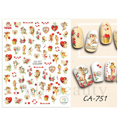 1kom Gradient Blush naljepnice za nokte Cute Sweet Love 3D klizači za manikuru Nude crvene prozirne dekoracije za nokte LASTZ-CS122