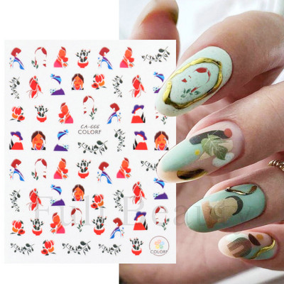 1kom Gradient Blush naljepnice za nokte Cute Sweet Love 3D klizači za manikuru Nude crvene prozirne dekoracije za nokte LASTZ-CS122