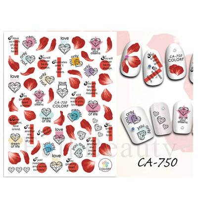 1kom Gradient Blush naljepnice za nokte Cute Sweet Love 3D klizači za manikuru Nude crvene prozirne dekoracije za nokte LASTZ-CS122