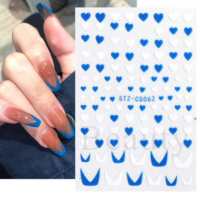 1kom Gradient Blush naljepnice za nokte Cute Sweet Love 3D klizači za manikuru Nude crvene prozirne dekoracije za nokte LASTZ-CS122