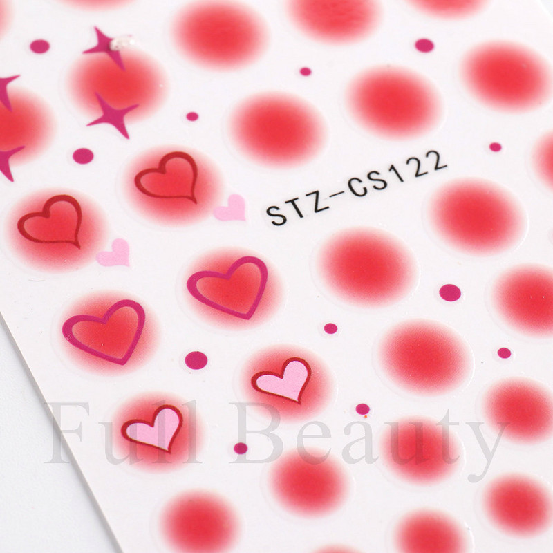 1kom Gradient Blush naljepnice za nokte Cute Sweet Love 3D klizači za manikuru Nude crvene prozirne dekoracije za nokte LASTZ-CS122