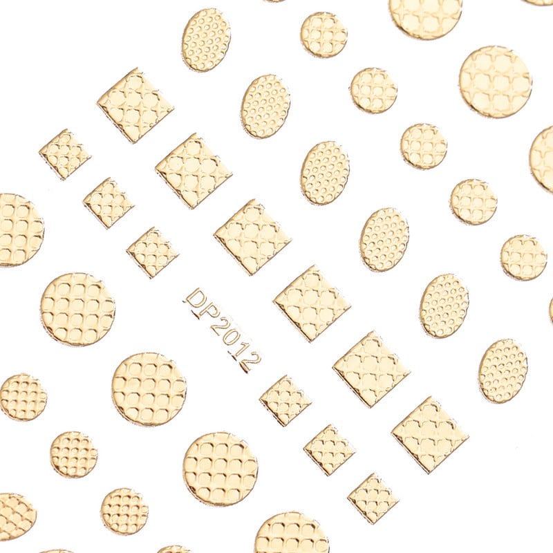 1 φύλλο χρυσό 3D αυτοκόλλητα νυχιών αυτοκόλλητα αυτοκόλλητα γεωμετρική γραμμή πεταλούδας μικτής σχεδίασης Χαλκομανίες Συμβουλές για νύχια Διακόσμηση προμήθειες μανικιούρ