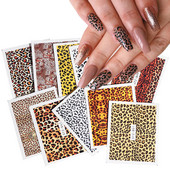 1PCS Modele cu imprimeu de leopard Nail Art Autocol de transfer de apă Decalcomanie Ochi Full Tattoo Wraps Slider Manichiură Decor NTSTZ816-855