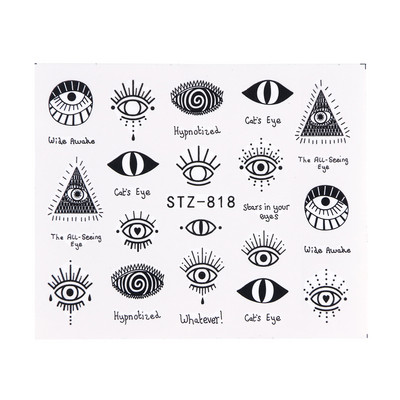 1PCS Modele cu imprimeu de leopard Nail Art Autocol de transfer de apă Decalcomanie Ochi Full Tattoo Wraps Slider Manichiură Decor NTSTZ816-855