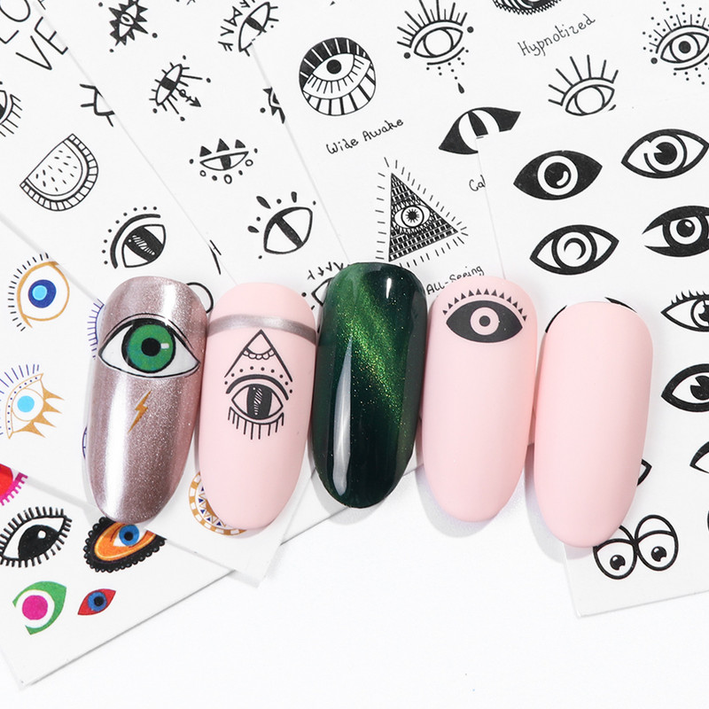 1PCS Modele cu imprimeu de leopard Nail Art Autocol de transfer de apă Decalcomanie Ochi Full Tattoo Wraps Slider Manichiură Decor NTSTZ816-855