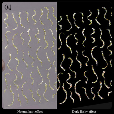 3D jooned küünekleebised isetegemine roosa kuld metallist triibulised jooned tähed kleebised kõverad küünte kunsti liugurid isekleepuvad kaunistused maniküür