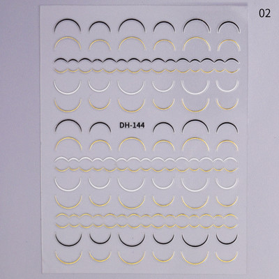 3D jooned küünekleebised isetegemine roosa kuld metallist triibulised jooned tähed kleebised kõverad küünte kunsti liugurid isekleepuvad kaunistused maniküür