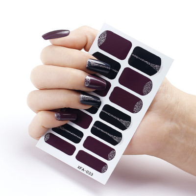 Black Stars küünekleebiste kleebised Täiskattega küünte ümbrised kleebised naistele ilu isekleepuvad küünelaki kleebised maniküüri komplekt